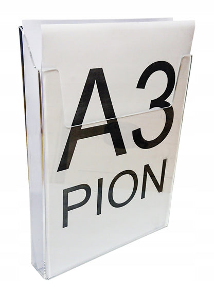 Kieszeń wisząca na ulotki A3 Pion z plexi, pleksi