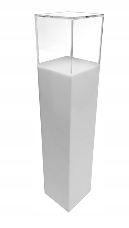 Kubik, gablota, podest z plexi białej 35x35x135 cm MAXI