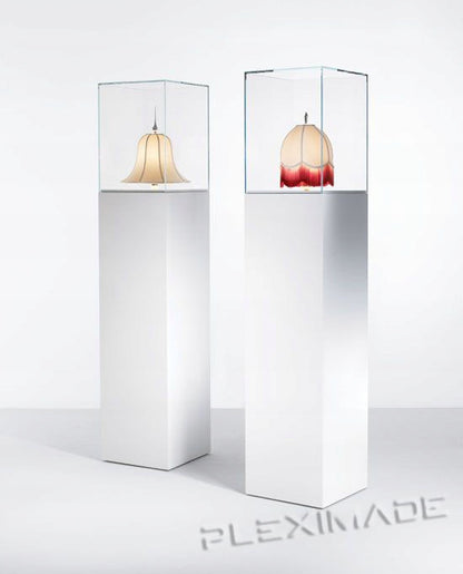 Kubik, gablota, podest z plexi białej 35x35x70 cm MINI
