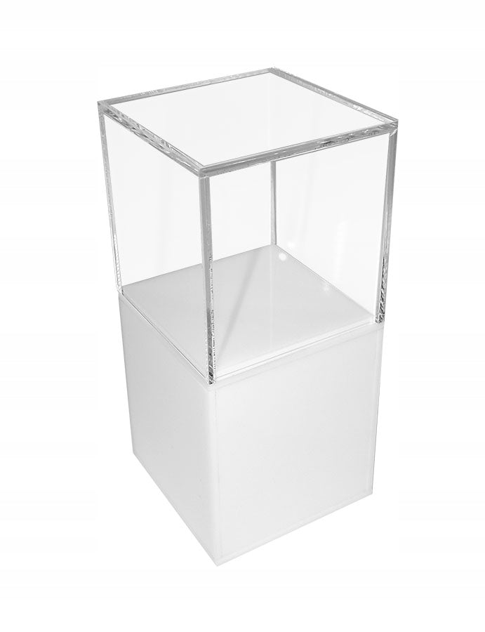 Kubik, gablota, podest z plexi białej 35x35x70 cm MINI