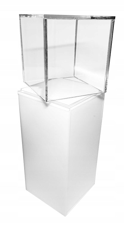 Kubik, gablota, podest z plexi białej 35x35x85 cm MIDI