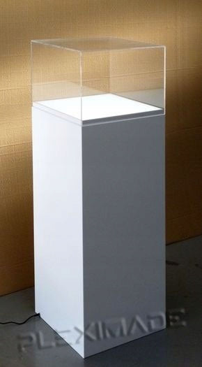 Kubik, gablota, podest z plexi białej 35x35x85 cm MIDI