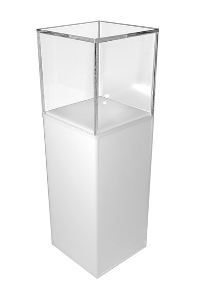 Kubik, gablota, podest z plexi białej 35x35x85 cm MIDI