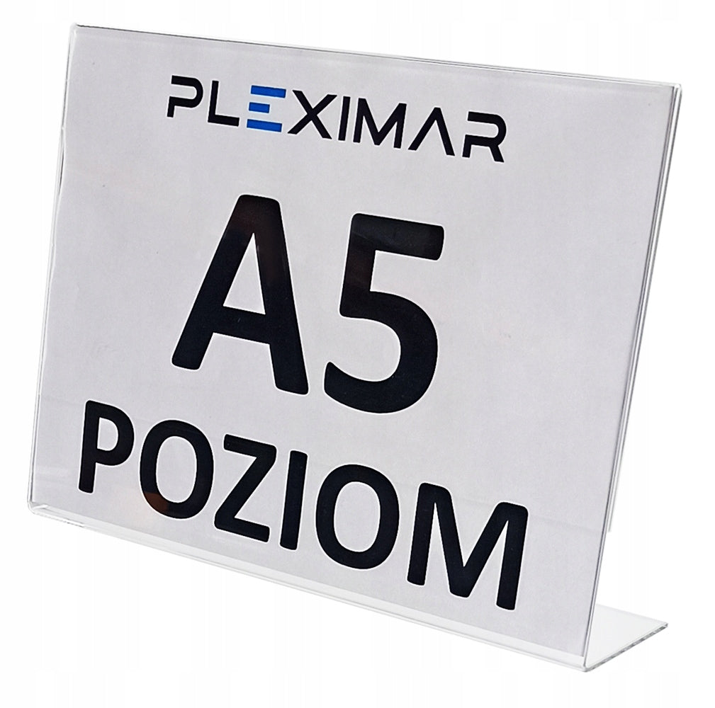 Stojak informacyjny typ L z plexi Pleksi A5 POZIOM