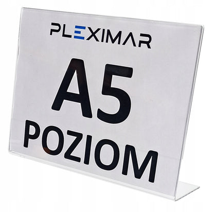 Stojak informacyjny typ L z plexi Pleksi A5 POZIOM