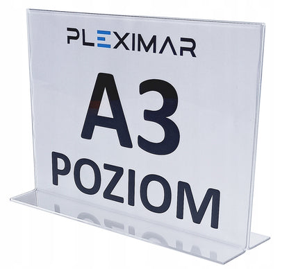 Stojak informacyjny typu omega z plexi A3 POZIOM