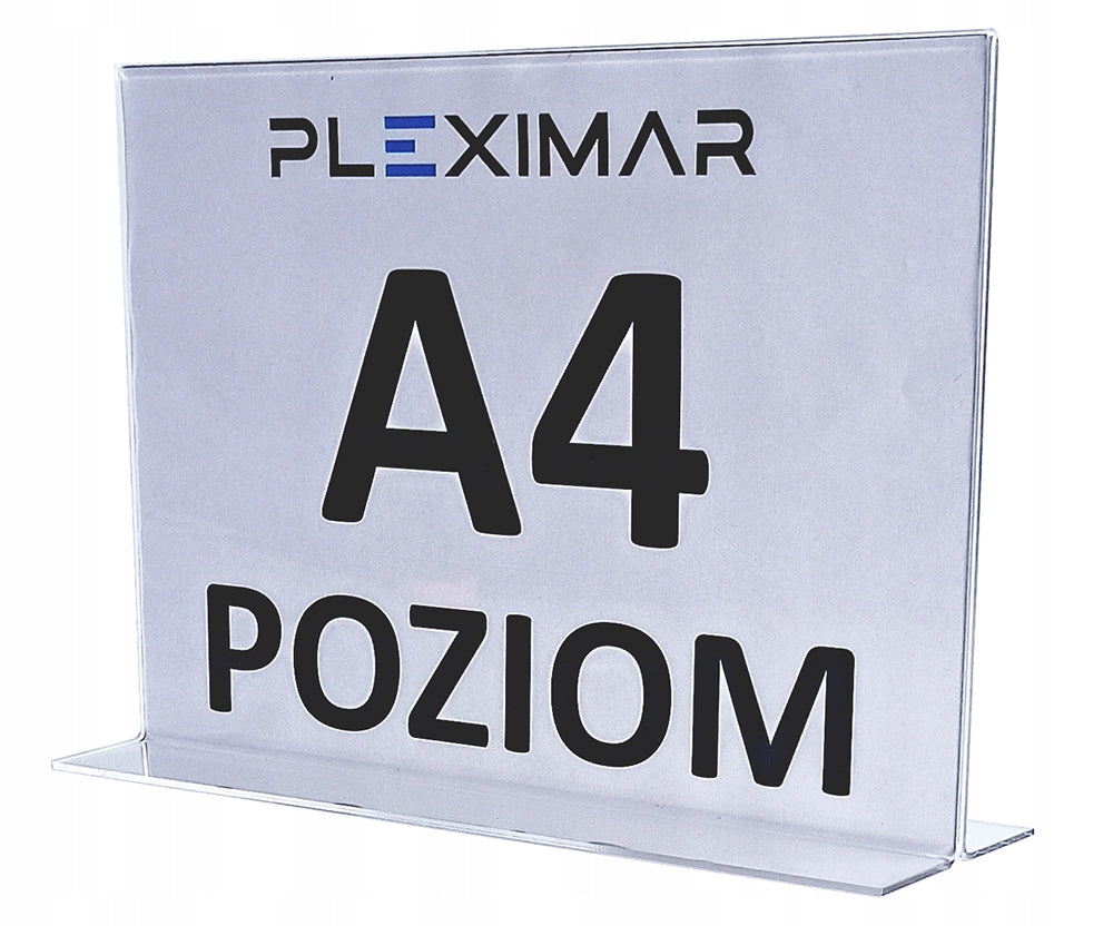 Stojak informacyjny typu omega z plexi A4 POZIOM