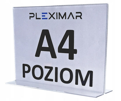 Stojak informacyjny typu omega z plexi A4 POZIOM