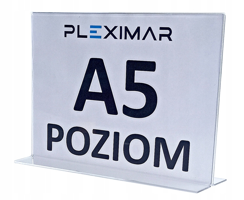Stojak informacyjny typu omega z plexi A5 POZIOM