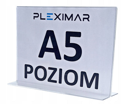Stojak informacyjny typu omega z plexi A5 POZIOM