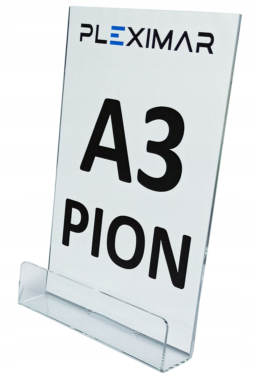 Ulotkownik ulotnik stojak na ulotki plexi. A3 PION