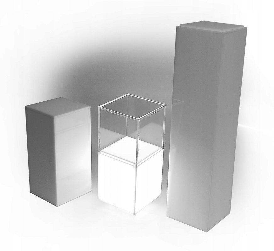 Kubik, gablota, podest z plexi białej 35x35x85 cm MIDI