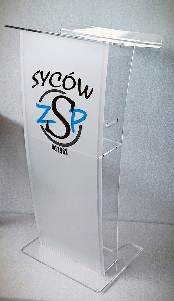 Mównica z plexi pleksi -WYPUKŁA +LOGO/HERB +gratis