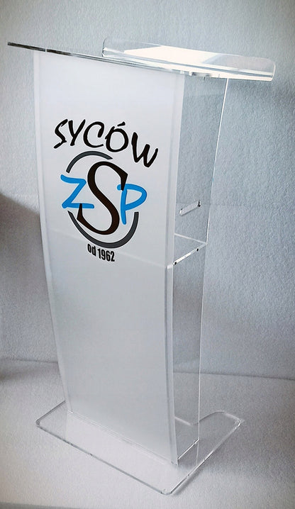 Mównica z plexi pleksi -WYPUKŁA +LOGO/HERB +gratis